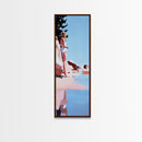 Woman by the Sea, Dreamy Coastal Art, Feminine Minimalist Print, Framed Canvas Print, Elegant Wall Art, Bedroom Decor, Modern Aesthetic