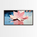 Autumn Leaf, Nature Reflection, Fall Inspired Art, Framed Canvas Print, Cozy Seasonal Wall Decor, Warm Toned Home Aesthetic