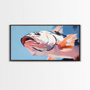 Pink Fish, Ocean Art, Coastal Aesthetic, Nautical Wall Art, Beach House Decor, Sea Life Painting, Living Room Wall Art, Canvas Print