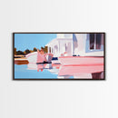 Boats Harbor, Reflection, Canvas Print, Coastal Art, Nautical Wall Art, Minimalist Home Decor, Serene Seascape, Modern Living Room Art
