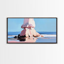 Ocean Rock, Coastal Seascape, Beach Art, Canvas Print, Nature Wall Decor, Blue and Pink Landscape, Living Room Painting, Modern Art