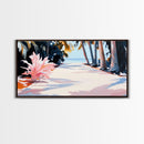 Palm Trees, Tropical Beach Art, Coastal Home Decor, Framed Canvas Print, Living Room Wall Art, Ocean View, Summer Landscape