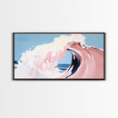 Ocean Wave, Surreal, Pink, Canvas Print, Coastal Wall Art, Dreamy Seascape, Beach House Decor, Modern Minimalist Painting, Unique