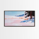 Snowy Landscape, Winter Art, Canvas Print, Christmas Wall Decor, Cozy Home Art, Minimalist Snow Scene, Holiday Art, Cabin Wall Decor