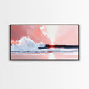 Sunset Reflection, Ocean View, Framed Canvas Print, Pastel Coastal Art, Dreamy Seascape, Modern Wall Decor, Nature Aesthetic