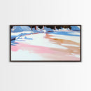 Winter Reflection, Snowy Landscape, Framed Canvas Print, Cozy Wall Art, Modern Home Decor, Minimalist Painting, Serene Nature Scene