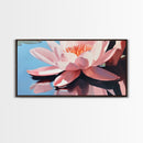 Lotus, Reflection, Blue Water, Framed Canvas Print, Floral Art, Zen Decor, Meditation Wall Art, Modern Botanical, Serene Home Decor