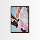 Summer Dress, Breezy Style, Feminine Art, Carefree Vibes, Romantic Aesthetic, Canvas Print, Bedroom Wall Art, Modern Fashion Painting