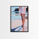 Walk, Beach, Serenity, Freedom, Canvas Print, Minimalist Seaside Wall Art, Soft Feminine Decor, Coastal Bedroom Artwork, Ocean Home Aesthetic