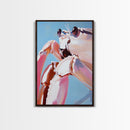 Pink Crab, Coastal Wildlife, Nautical Art, Canvas Print, Unique Ocean Art, Modern Home Decor, Beach House Artwork, Minimalist Design