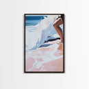 Ocean Waves, Abstract Beach Art, Coastal Home Decor, Framed Canvas Print, Nautical Painting, Seaside Artwork, Living Room Wall Art