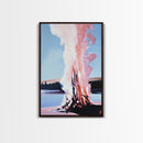 Smoky Bonfire, Abstract Fall Art, Cozy Landscape Painting, Framed Canvas Print, Cabin Wall Art, Autumn Home Decor, Living Room Artwork