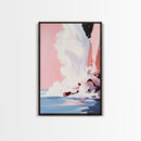 Ocean Wave, Splash Art, Abstract Beach, Coastal Wall Art, Framed Canvas Print, Watercolor Style, Living Room Decor, Nautical Art
