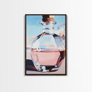 Abstract Bottle, Pink Aesthetic, Modern Kitchen Wall Art, Contemporary Bar Decor, Minimalist Still Life, Framed Canvas Print