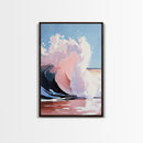 Ocean Wave, Coastal Wall Art, Nautical Print, Surfer Aesthetic, Beach House Decor, Canvas Print, Living Room Art, Pastel Seascape