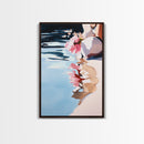 Floral Reflection, Dreamy Water Art, Framed Canvas Print, Romantic Pastel Painting, Boho Home Decor, Nature Artwork, Zen Aesthetic