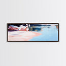 Reflections on Water, Tranquil Lakeside Scene, Minimalist Nature Art, Canvas Print, Serene Blue Tones, Relaxing Wall Art, Office Decor