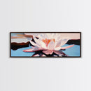 Water Lily, Reflection, Framed Canvas Print, Botanical Wall Art, Spa Decor, Minimalist Aesthetic, Calm and Serene, Bedroom Wall Art