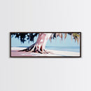 Seaside Tree, Coastal Wall Art, Bedroom Decor, Framed Canvas Print, Serene Landscape, Beach House Aesthetic, Minimalist Nature Painting