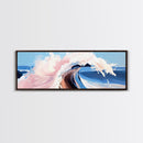 Calm Waters, Woman by Rocks, Relaxing Beach, Nature Inspired, Framed Canvas Print, Minimalist Wall Art, Bathroom Decor, Serenity