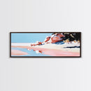 Pink Sands, Beach Art, Coastal Print, Framed Canvas Print, Ocean Wall Art, Soft Pastel Landscape, Minimalist Beach Decor, Living Room Art