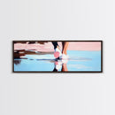 Water Walk, Reflection Art, Modern Coastal, Canvas Print, Beach Aesthetic Wall Art, Minimalist Water Painting, Soft Pastel Seaside Art