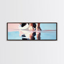 Soft Beach Reflection, Coastal Art, Minimalist Print, Pastel Wall Art, Boho Decor, Living Room Wall Art, Canvas Print, Summer Vibes