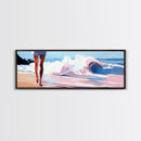 Ocean Waves, Serene Beach, Coastal Decor, Framed Canvas Print, Seascape Wall Art, Minimalist Art, Living Room Wall Art, Summer Aesthetic