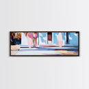 Surfer Girl, Pink Surfboard, Coastal Lifestyle, Beach House, Framed Canvas Print, Tropical Wall Art, Boho Home Decor, Gift Idea
