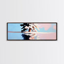 Winter Tree Reflection, Snowy Landscape Print, Serene Nature Art, Pastel Painting, Large Canvas Print, Minimalist Home Decor, Office Art