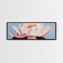 Lotus Flower, Pink Petals, Zen Botanical, Tranquil Nature Art, Meditation Space Decor, Canvas Print, Bathroom Wall Art, Modern Floral