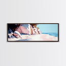 Cliffside Walk, Coastal Landscape Art, Peaceful Beach Scene, Nature Painting, Seaside Decor, Framed Canvas Print, Living Room Wall Art