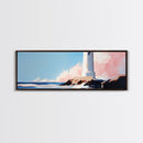 Lighthouse, Coastal Wall Art, Nautical Decor, Ocean View, Framed Canvas Print, Beach House Art, Minimalist Art, Bedroom Wall Art