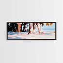 Palm Shadows, Beach Escape, Relaxing Shoreline, Summer Coastal, Canvas Print, Boho Aesthetic, Living Room Wall Art, Modern Tropical Decor