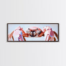 Pink Crab, Coastal Marine Art, Beach House Wall Decor, Framed Canvas Print, Nautical Aesthetic, Ocean Wildlife, Kitchen Wall Art