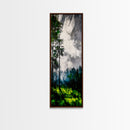 Misty Forest, Green Meadow, Sun Rays, Canvas Print, Nature Wall Art, Modern Landscape, Serene Decor, Living Room Art, Tranquil Home Decor