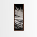 Monochrome Beach, Minimalist Seascape, Black And White Photography, Coastal Wall Art, Tranquil Shoreline, Modern Decor, Canvas Print