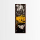 Abstract Yellow, Bold Modern Art, Textured Expressionist, High Contrast Decor, Contemporary Wall Accent, Framed Canvas Print