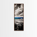 Tranquil Ocean View, Coastal Landscape Art, Blue Waters, Minimalist Beach Scene, Canvas Print, Living Room Decor, Serene Nature Art
