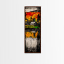 Forest Through Seasons, Abstract Nature Art, Vibrant Tree Painting, Framed Canvas Print, Modern Living Room Art, Colorful Landscape Art