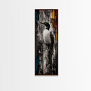 Loon on a Post, Nature Wildlife Art, Rustic Lake House Decor, Canvas Print, Black and White Bird Art, Minimalist Nature Wall Decor