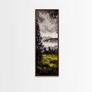Mountain Mist, Moody Landscape, Foggy Forest Scene, Nature Inspired Art, Framed Canvas Print, Adventure Decor, Living Room Wall Art