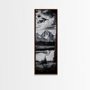Teton Mountains, Framed Canvas Print, National Park Art, Rustic Cabin Decor, Wilderness Landscape, Black and White Art, Office Decor