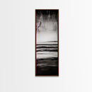 Black and White Seascape, Minimalist Ocean Horizon Art, Coastal Nautical Wall Decor, Modern Beach House Artwork, Framed Canvas Print