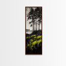 Forest Reflection, Mystical Landscape, Dark Green Art, Moody Nature, Framed Canvas Print, Living Room Wall Art, Elegant Home Aesthetic