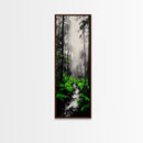 Misty Forest, Green Ferns, Moody Nature, Dark Aesthetic, Wall Decor, Canvas Print, Living Room Art, Modern Minimalist Artwork