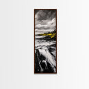 Dramatic Seascape, Stormy Ocean Art, Coastal Painting, Black and White Art, Monochrome Home Decor, Canvas Print, Living Room Accent