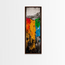 Colorful Abstract Landscape, Mountain Wall Art, Bright Textured Painting, Bold Statement Art, Living Room Decor, Framed Canvas Print