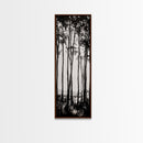 Tall Trees, Monochrome Forest, Tranquil Landscape, Framed Canvas Print, Nature Wall Art, Rustic Cabin Decor, Modern Minimalist Art