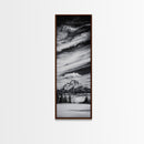 Majestic, Mountain, Black and White, Framed Canvas Print, Sky Photography, Minimalist Wall Art, Home Office Decor, Living Room Artwork